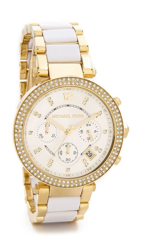 michael kors women's gold watch with blue face|michael kors white gold watch.